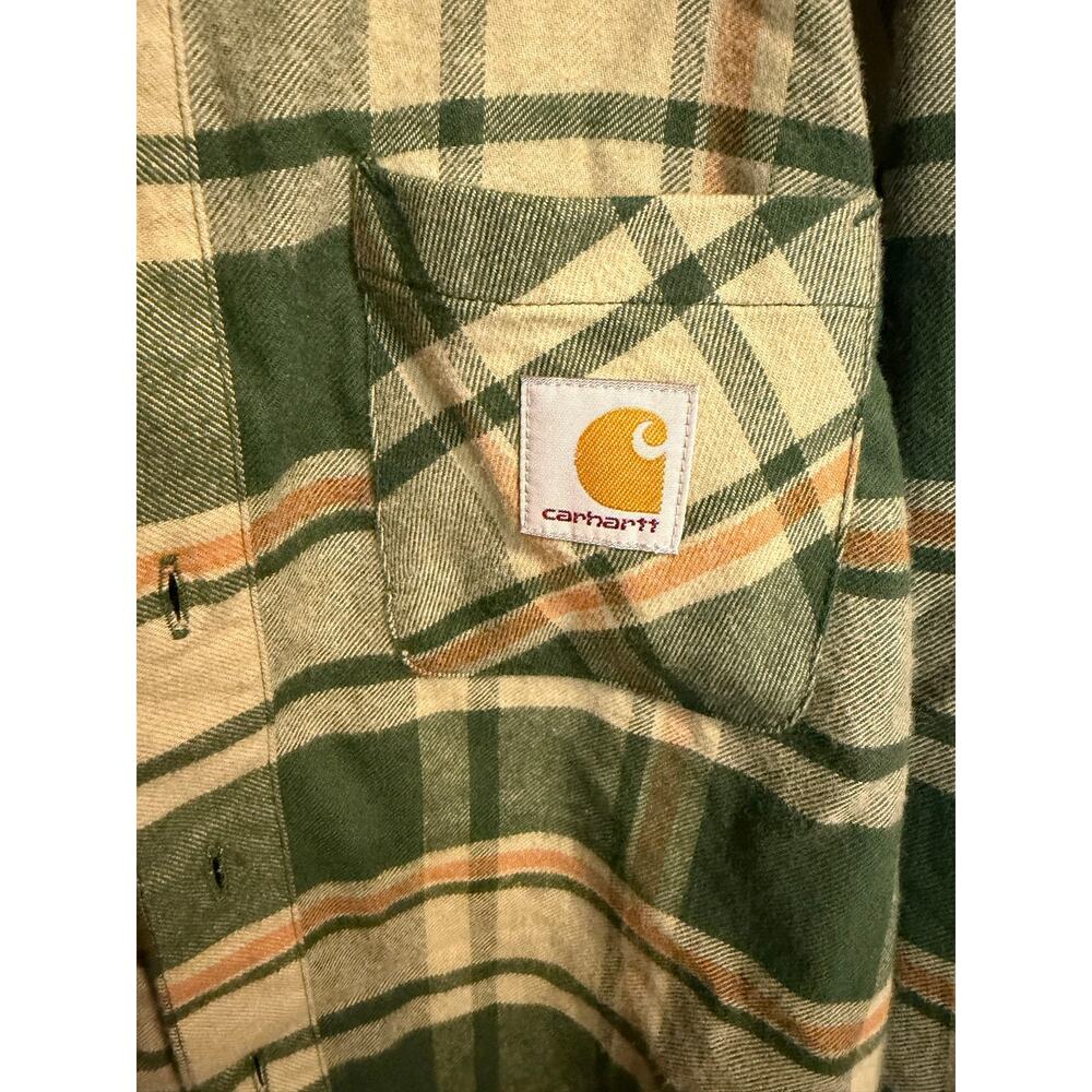 NWT Carhartt Boys' Hooded Flannel Button-Front Long Sleeve Shirt - Picture 4 of 8